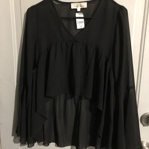 LF/Rusty Diamond Co black sheer top